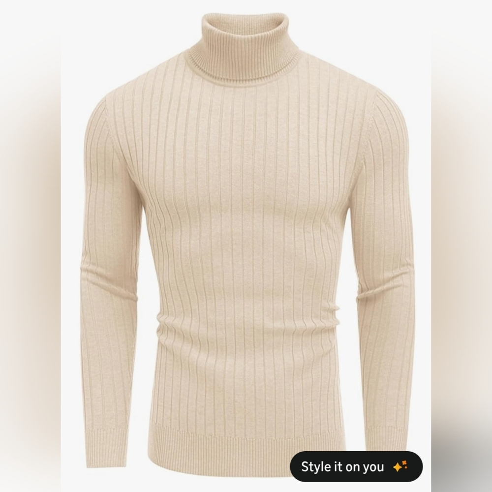 COOFANDY Turtleneck Sweater Casual Pullover Sweater Lightweight